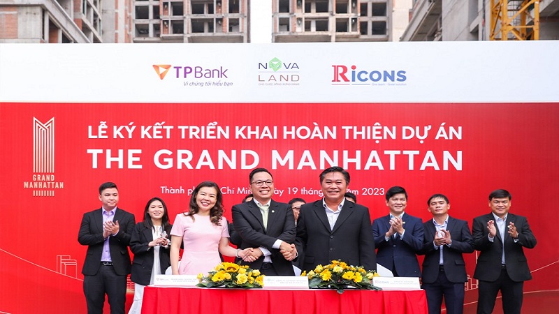 Novaland, TPBank và Ricons ký kết hợp tác triển khai hoàn thiện dự án The Grand Manhattan