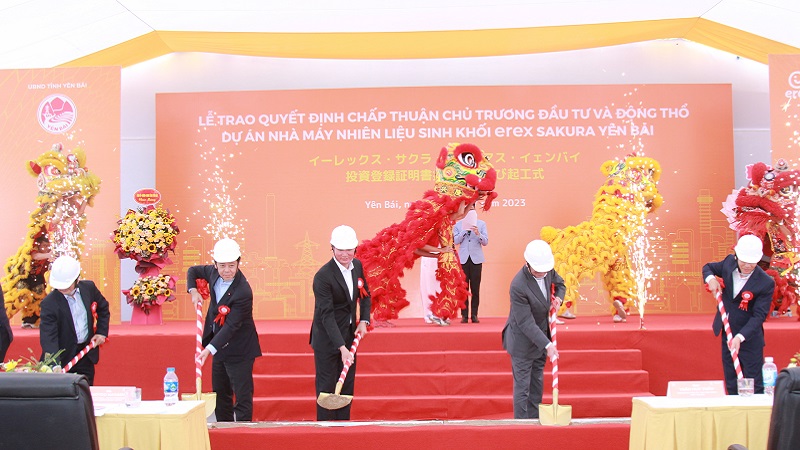 Động thổ xây dựng Dự án Nhà máy nhiên liệu sinh khối Erex Sakura Yên Bái