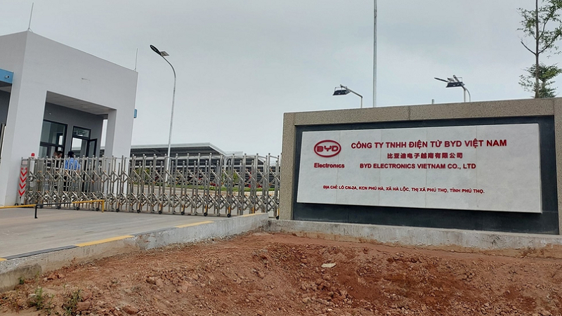 Công ty BYD của Trung Quốc tăng đầu tư thêm 144 triệu USD vào tỉnh Phú Thọ của Việt Nam
