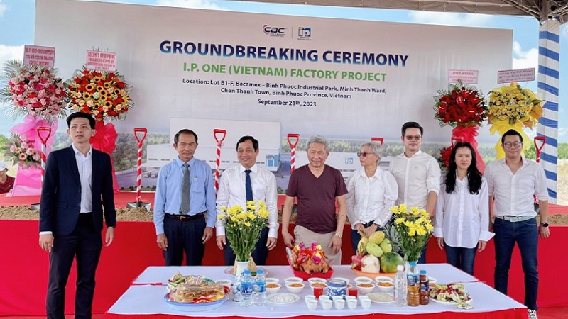 Lễ khởi công nhà máy sản xuất do Công ty TNHH I.P. ONE (VIỆT NAM) đầu tư tại Khu công nghiệp Becamex Bình Phước thuộc thị xã Chơn Thành