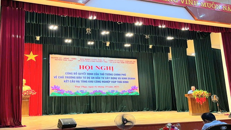 Công bố Quyết định chủ trương đầu tư dự án khu công nghiệp VSIP Thái Bình