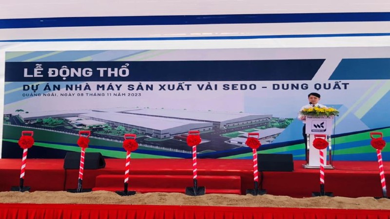 Lễ động thổ dự án nhà máy sản xuất vải Sendo – Dung Quất