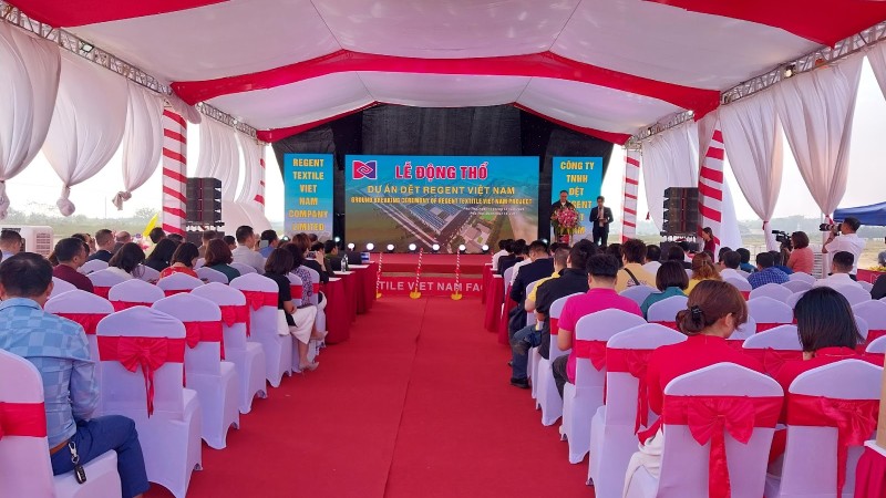 Lễ động thổ Dự án Dệt REGENT Việt Nam tại Cụm Công nghiệp thị trấn Cẩm Khê