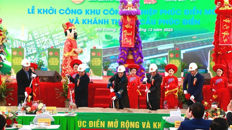 Khởi công khu công nghiệp Phúc Điền mở rộng và khánh thành cầu Phúc Điền