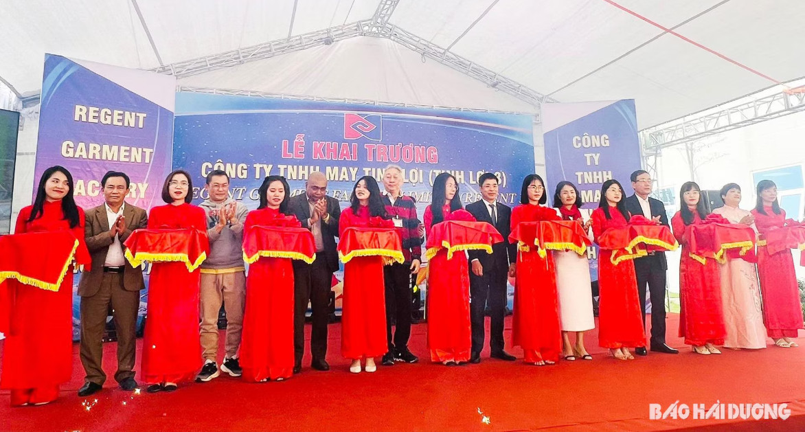 Công ty May Tinh Lợi 3 chính thức đi vào hoạt động tại cụm công nghiệp Nguyên Giáp (Tứ Kỳ)
