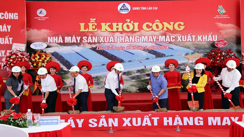 Khởi công Nhà máy sản xuất hàng may mặc xuất khẩu tại Khu công nghiệp Đông Phố Mới, Lào Cai