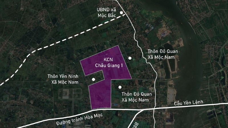 Toàn cảnh vị trí quy hoạch KCN Châu Giang 1 ở TX Duy Tiên, Hà Nam
