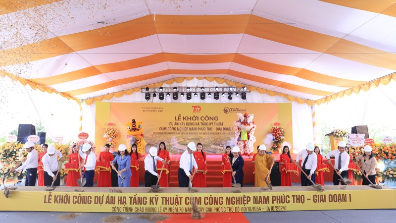 Khởi công Cụm công nghiệp Nam Phúc Thọ giai đoạn 1 quy mô 41,7ha