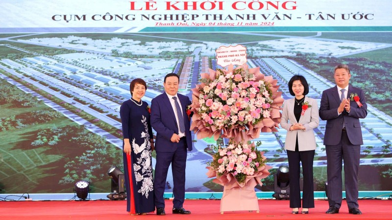 Thanh Oai: Khởi công Cụm công nghiệp Thanh Văn – Tân Ước quy mô 52ha