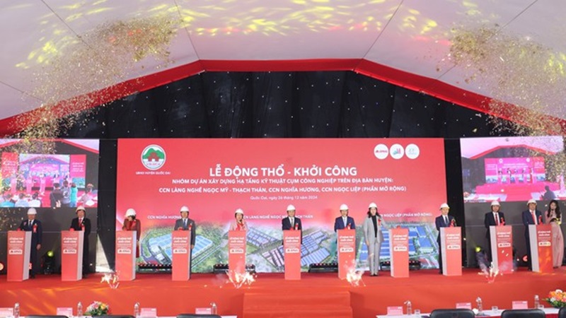 Hà Nội: Đồng loạt khởi công 3 cụm công nghiệp tại Quốc Oai