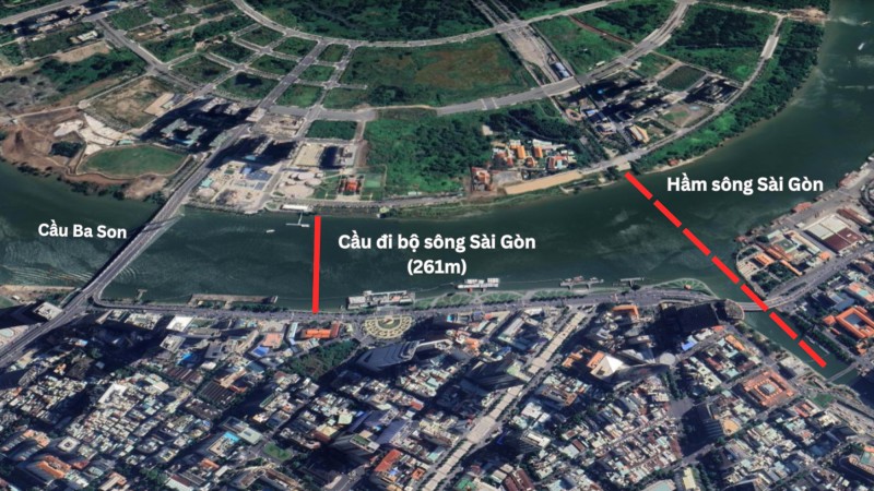Khu vực sắp được xây cầu đi bộ gần 1.000 tỷ kết nối trung tâm TP.HCM với bán đảo Thủ Thiêm