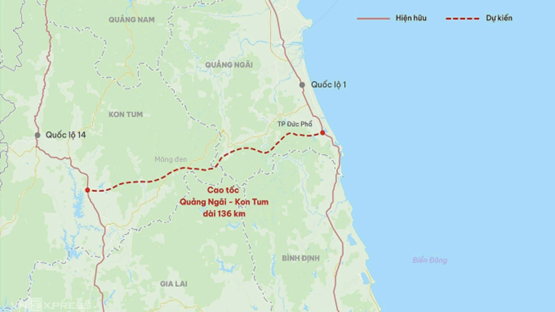 Chuẩn bị đầu tư cao tốc Quảng Ngãi – Kon Tum hơn 35.000 tỷ đồng