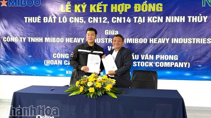 Ký kết hợp đồng thuê đất tại Khu Công nghiệp Ninh Thủy