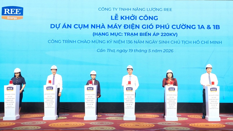 Cần Thơ: Khởi công cụm Nhà máy điện gió Phú Cường 1A và 1B hơn 9.139 tỷ đồng