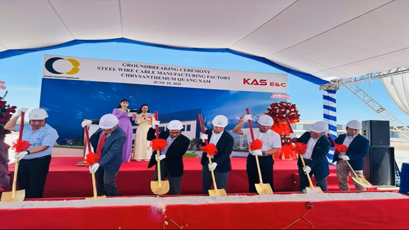 Khởi công Nhà máy sản xuất cáp thép 6.000 tấn/năm tại KCN Tam Thăng 2